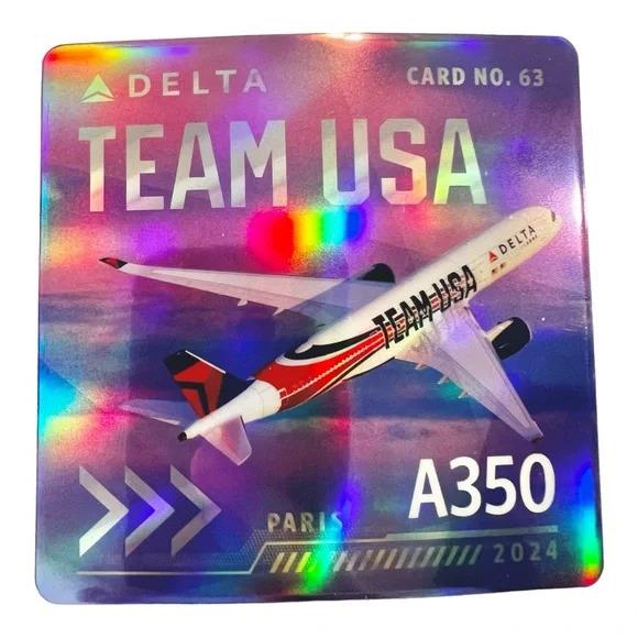 DELTA - デルタ航空　飛行機カード　A350  DELTA  TEAM USA パリ五輪 Delta Air Lines Team USA Paris Olympic Edition Trading Cards